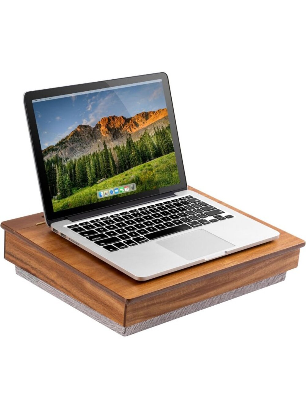 Natural Acacia Wood Lap Desk with Built-in Storage for School & Home Use